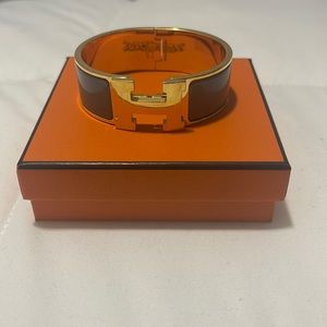 Hermes Grey Clic Clac H bracelet